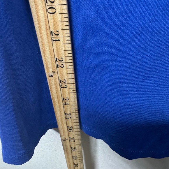 Talbots Tee Woman 2X Blue 100% Pima Cotton Long Sleeve Boat Neck Top - Picture 6 of 9